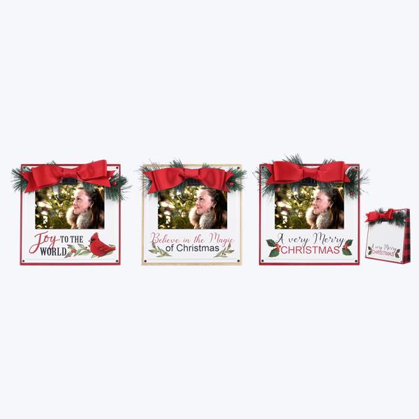 Designs-Done-Right Wood & Metal Christmas Tabletop Photo Clip&#44; Assorted Color - 3 Piece