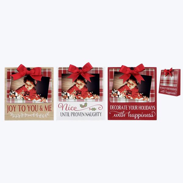 Designs-Done-Right Wood Tabletop Christmas Photo Clip&#44; Assorted Color - 3 Piece