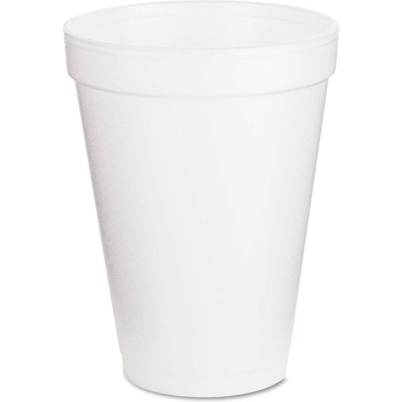 BakeBetter 10 oz Hot & Cold Squat White DART Foam Cups - 40 per Bag&#44; 1000 per Case