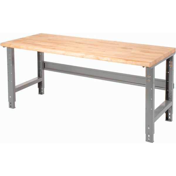 Cromo Adjustable Height Workbench with C-Channel Leg&#44; Maple Safety Edge - Gray - 60 x 30 in.