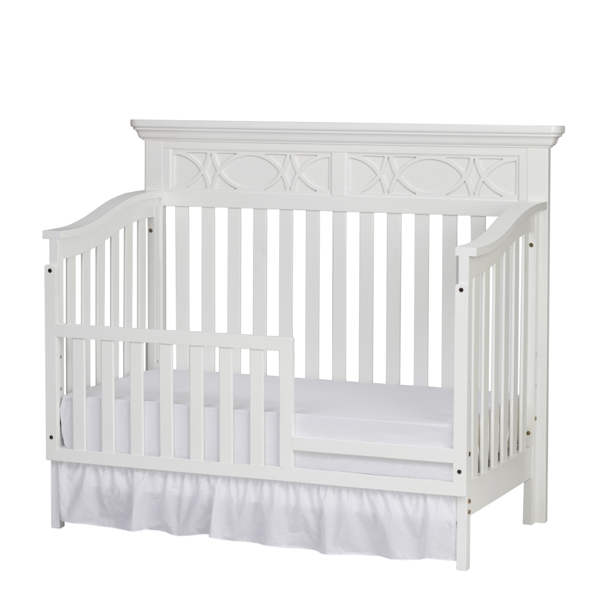 Newbornrecin nacido Solid & Manufactured Wood Standard Four in One Convertible Crib&#44; White