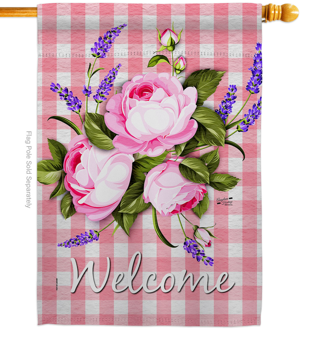 Patio Trasero 28 x 40 in. Roses House Flag with Spring Floral Double-Sided Decorative Vertical Flags Decoration Banner Garden Yard Gift