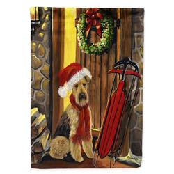 PatioPlus 28 x 0.01 x 40 in. Airedale Welcome Home Christmas Canvas House Flag