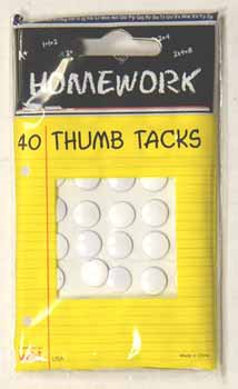 PaperPerfect DDI 92850 Thumb Tacks - White - 40 count Case of 96