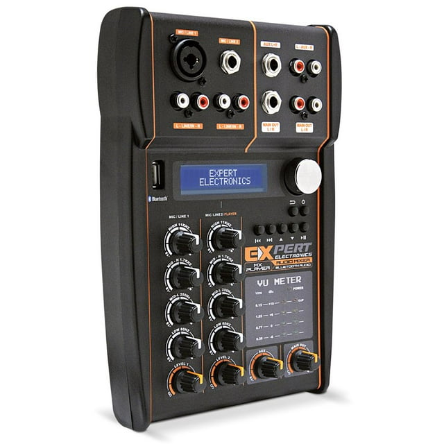 EXPERT MXAIRPLAYER Bluetooth Pro Mixer Equalizer with 4 Bands Per Channel USB MP3 Player