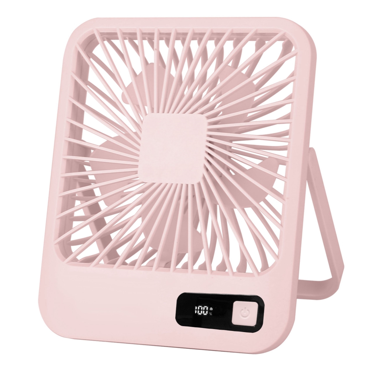 MakeITHappen Portable Rechargeable Mini Fan: LCD Display&#44; Adjustable Speed&#44; Strong Airflow