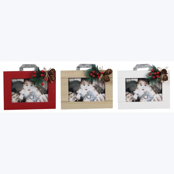 Designs-Done-Right 4 x 6 in. Wood Christmas Lodge Frames&#44; Assorted Color - 3 Piece