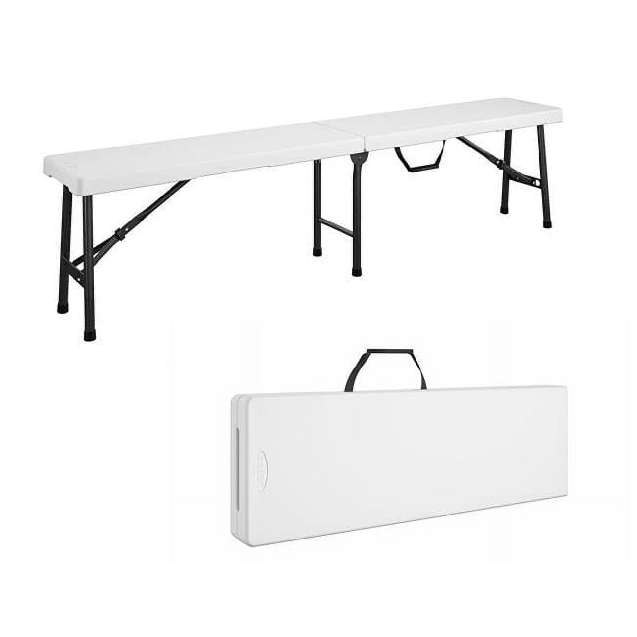 Invernadero Plastic Casual Folding Bench&#44; White