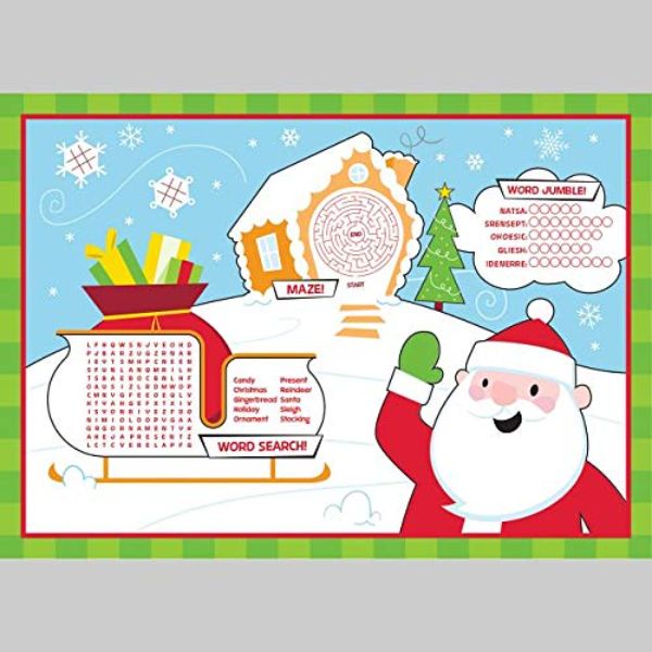 Beku Bakeware 10 x 14 in. Christmas Activity Placemats&#44; Multi Color