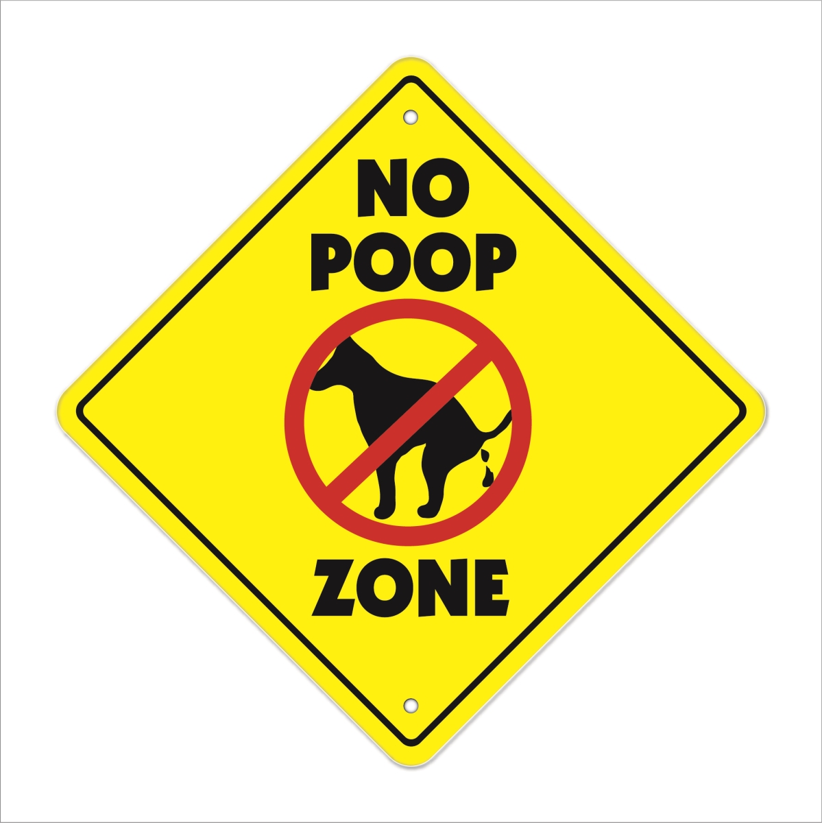 Amistad 12 x 12 in. No Poop Zone Crossing Zone Xing Sign