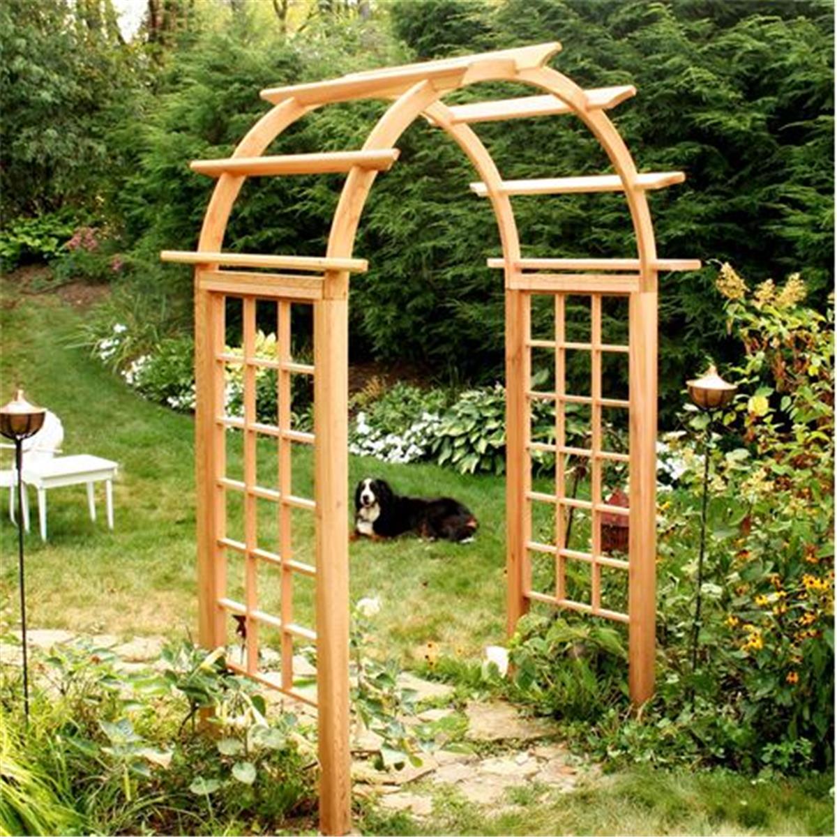 GardenCare 60 in. Cedar Arched Arbor with Opening