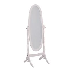 Gfancy Fixtures Classic White Finish Cheval Standing Oval Mirror&#44; White