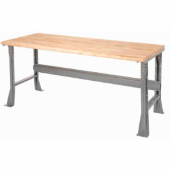 Cromo Fixed Height Workbench with Flared Leg&#44; Maple Safety Edge - Gray - 60 x 30 x 34 in.