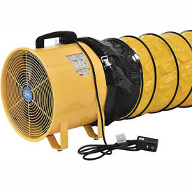 Cromo Portable Ventilation Fan 16 in. with 16 ft. Flexible Duct&#44; Yellow