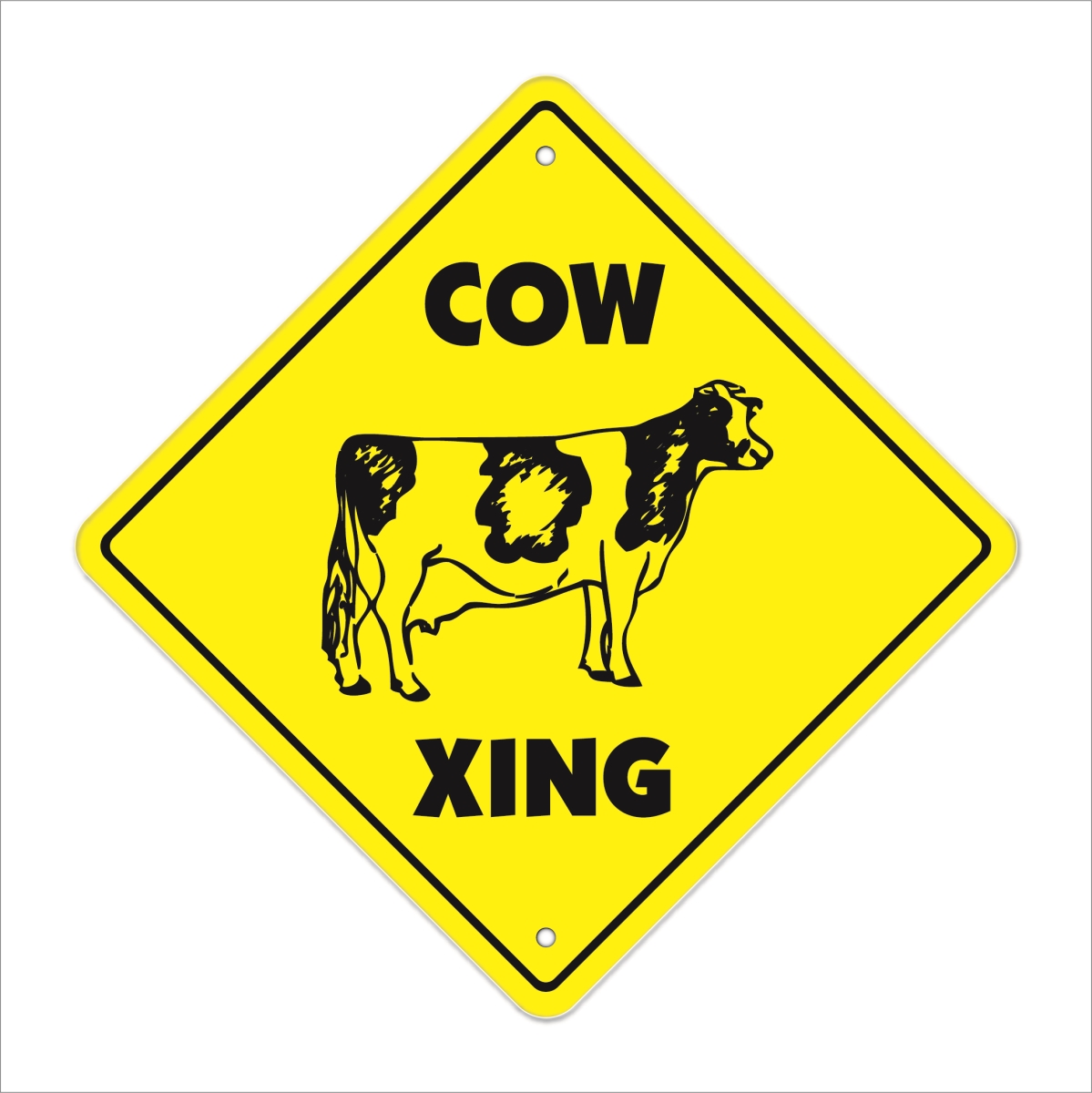Amistad 12 x 12 in. Zone Xing Crossing Sign - Cow