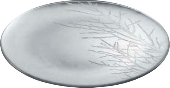PartyPros 6 in. Les Arbres Glass Plate Hand Painted - Silver