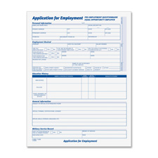 Made-to-Print Employment Application Forms&#44; 11 in. x 17 in.&#44; 25-PK&#44; White-BE Ink