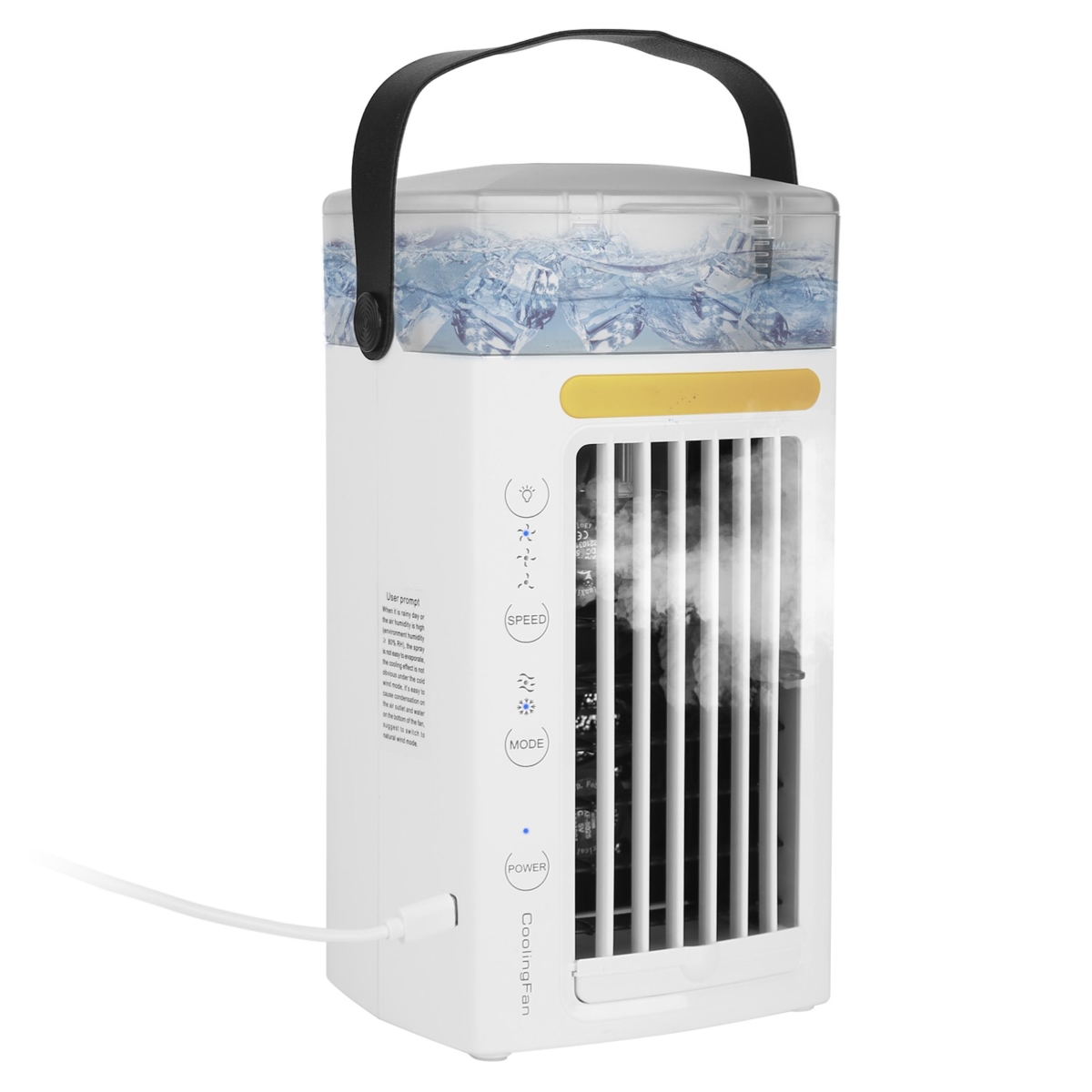 MakeITHappen Portable 4-in-1 Air Cooler: Mist Cooling&#44; 3 Speeds&#44; Nightlight