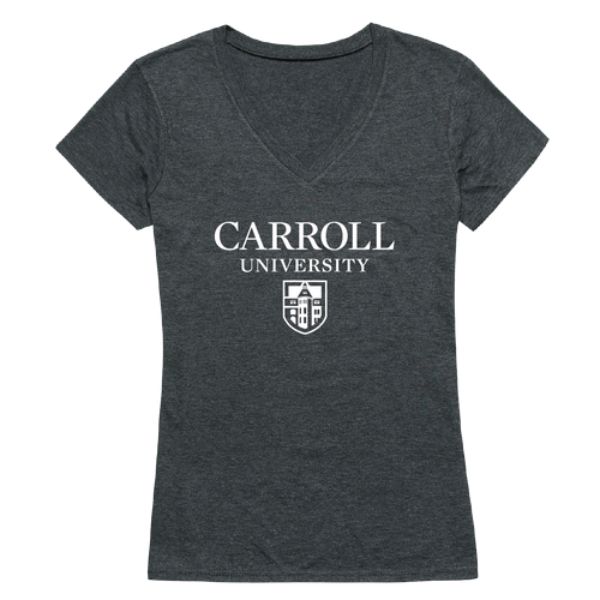 FinalFan Carroll University Pioneers Women Institutional T-Shirt&#44; Heather Charcoal - 2XL