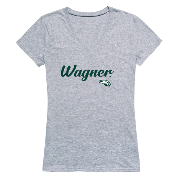 FinalFan Women Wagner College Script T-Shirt&#44; Heather Grey - Small
