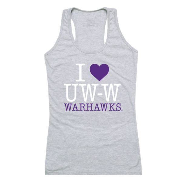 FinalFan University of Wisconsin-Whitewater Women Love Tank Top&#44; Heather Grey - Large