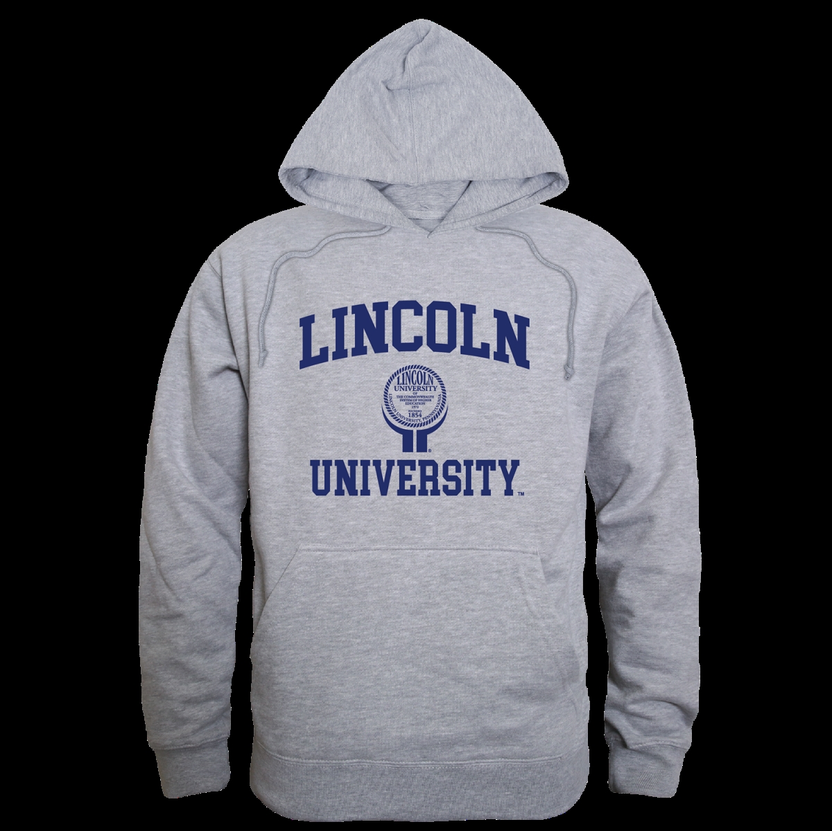 FinalFan Lincoln University Lions Seal Hoodie&#44; Heather Grey - Large