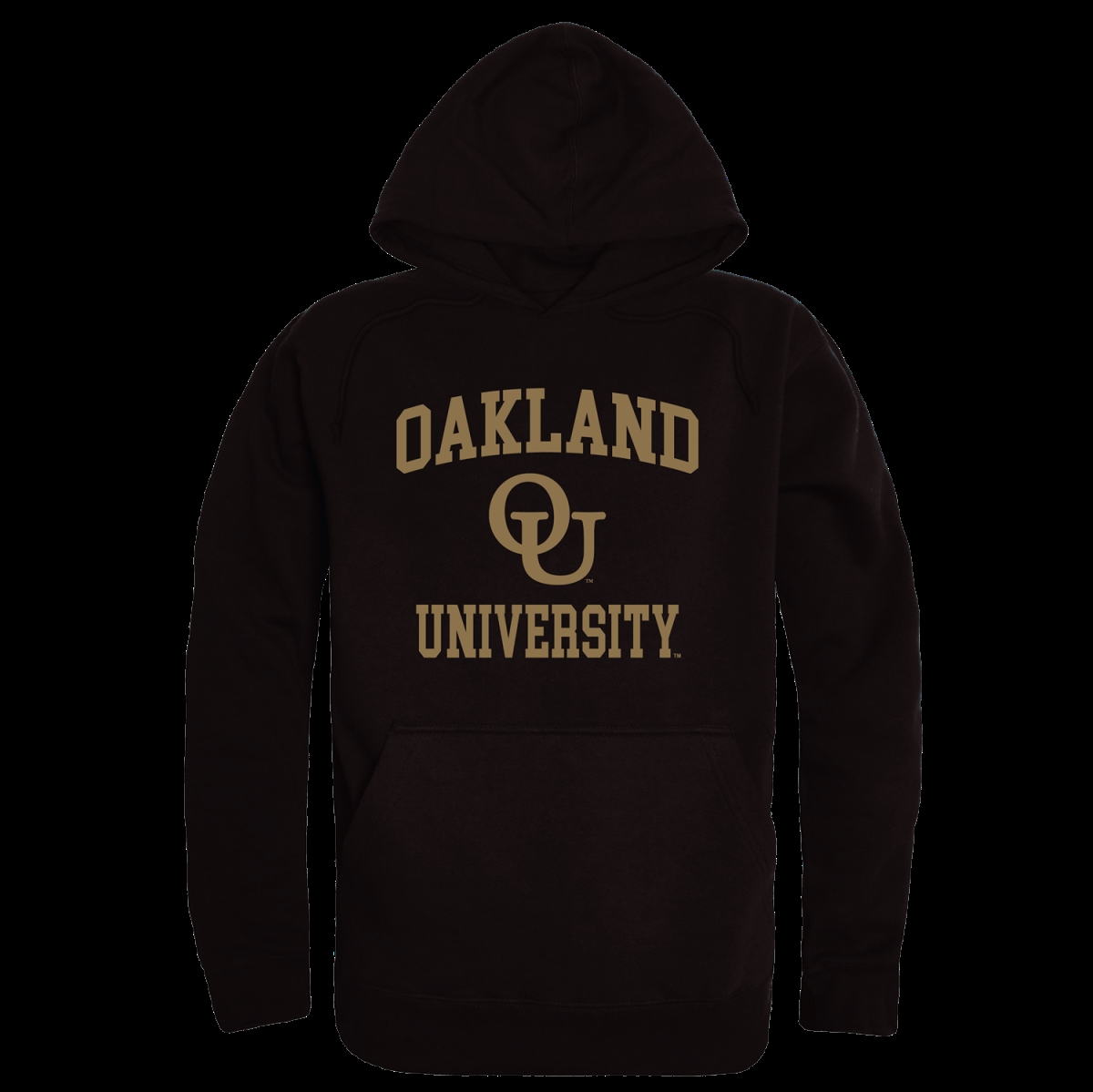 FinalFan Oakland University Golden Grizzlies Seal Hoodie&#44; Black - 2XL