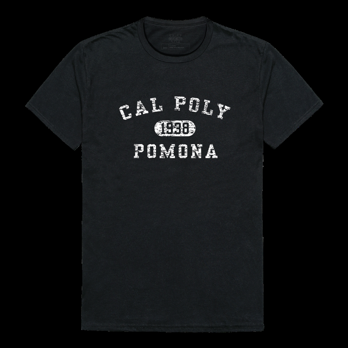 FinalFan California Polytechnic State University Pomona Broncos Distressed Arch College T-Shirt&#44; Black - 2XL