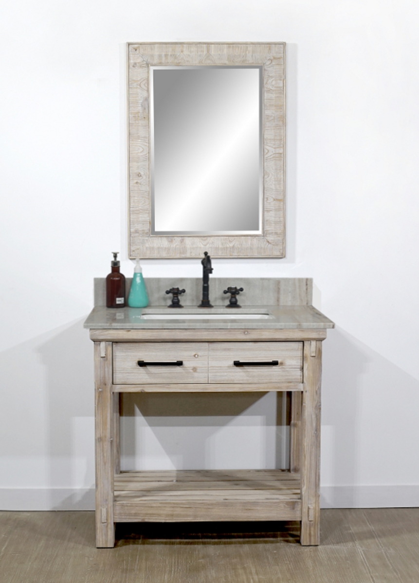 Fine-line WK8436-CS SQ TOP 36 in. Rustic Solid Fir Single Sink Vanity ...
