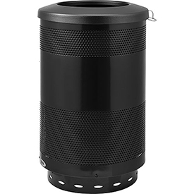 Designed to Furnish 55 gal Perforated Steel Receptacle with Flat Lid - Black