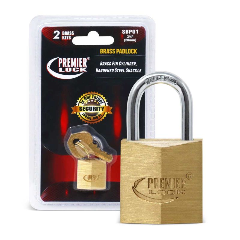 Homecare Products 0.75 in. Solid Brass Padlocks - Polished - Diamond Design with 2 Keys