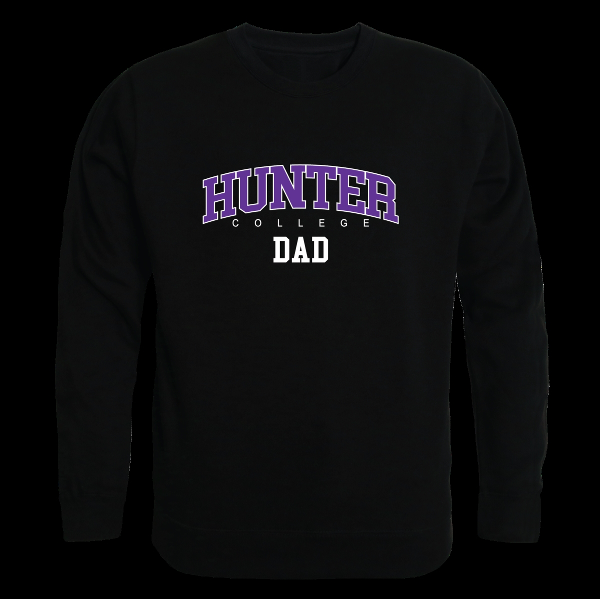 FinalFan Hunter College Hawks Dad Crewneck Sweatshirt Black