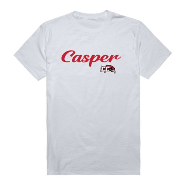 FinalFan Casper College Thunderbirds Script T-Shirt&#44; White - Medium