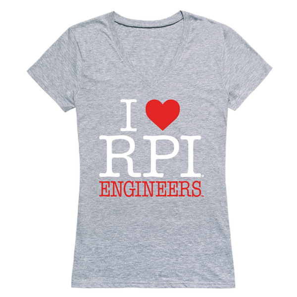 FinalFan Rensselaer Polytechnic Institute I Love T-Shirt for Women&#44; Heather Grey - Large