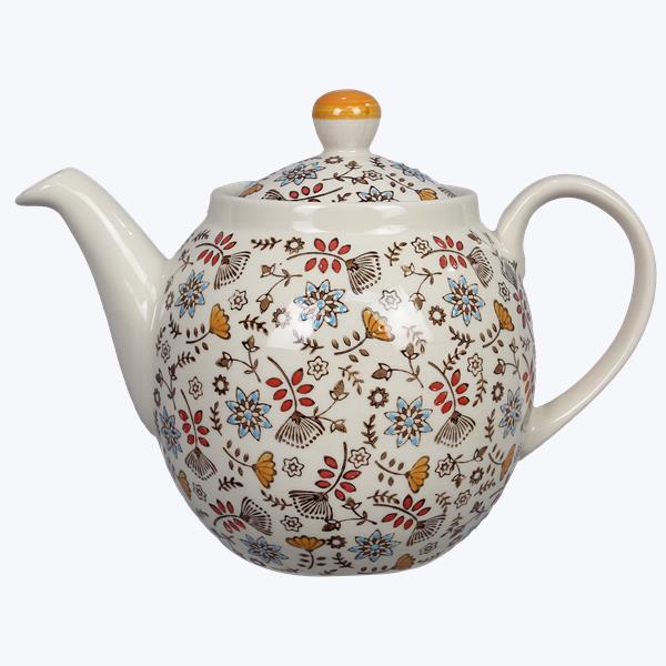 Desorden 8.75 in. Stoneware Hand Stamped Teapot