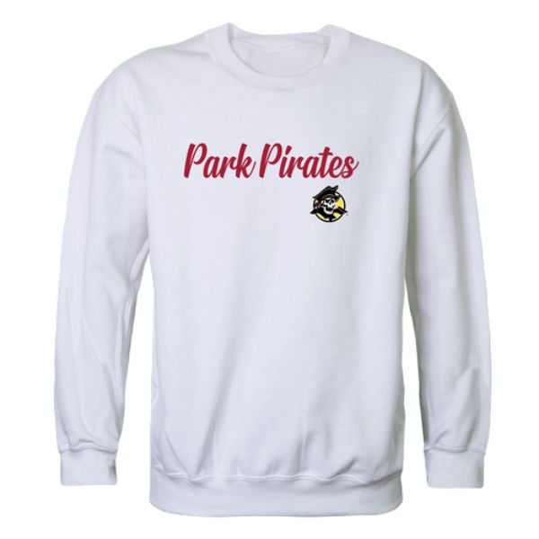 FinalFan Park University Pirates Script Crewneck Sweatshirt&#44; White - Large