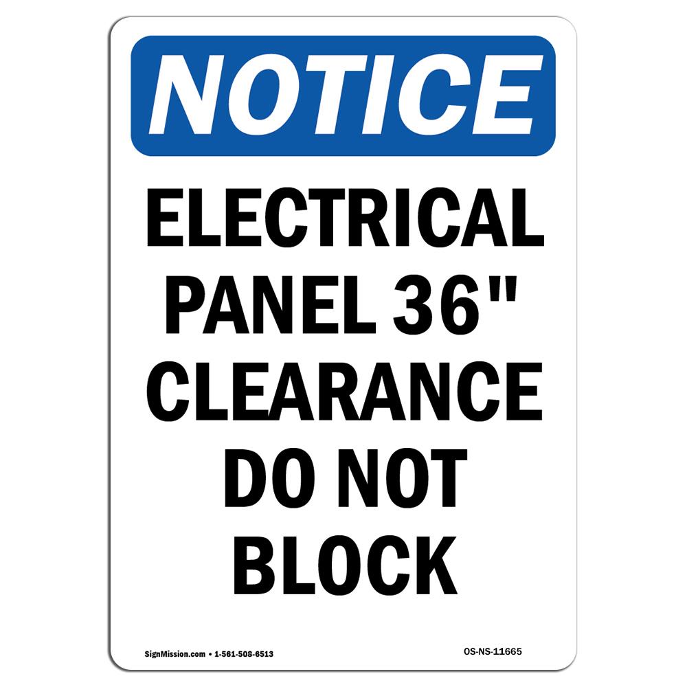Amistad 7 x 10 in. OSHA Notice Sign - Electrical Panel 36 Clearance