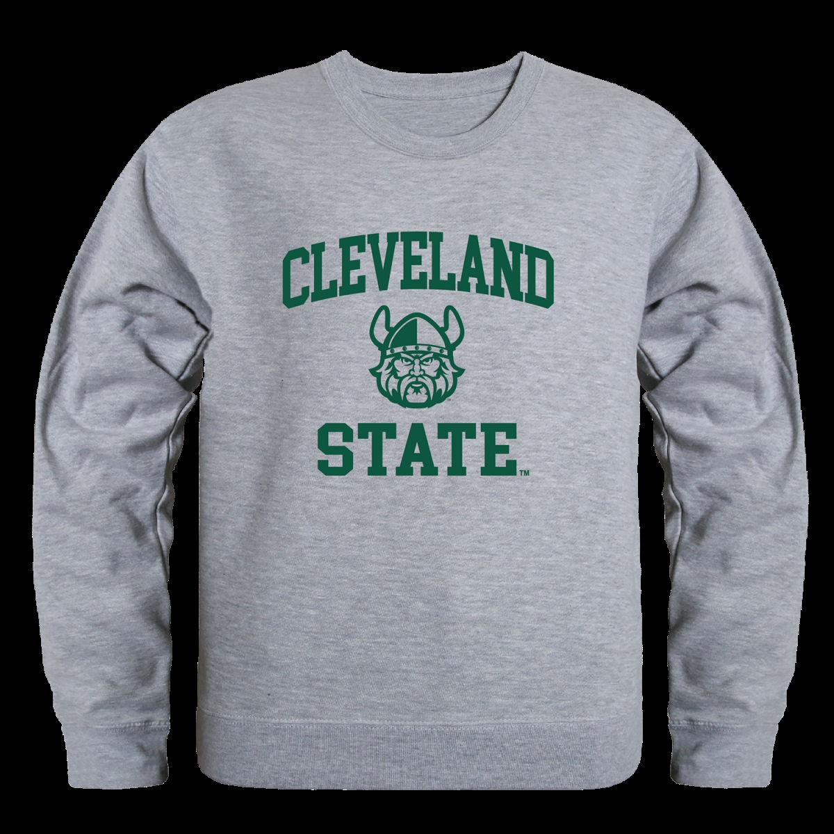 FinalFan Cleveland State University Vikings Seal Crewneck Sweatshirt&#44; Heather Grey - Medium
