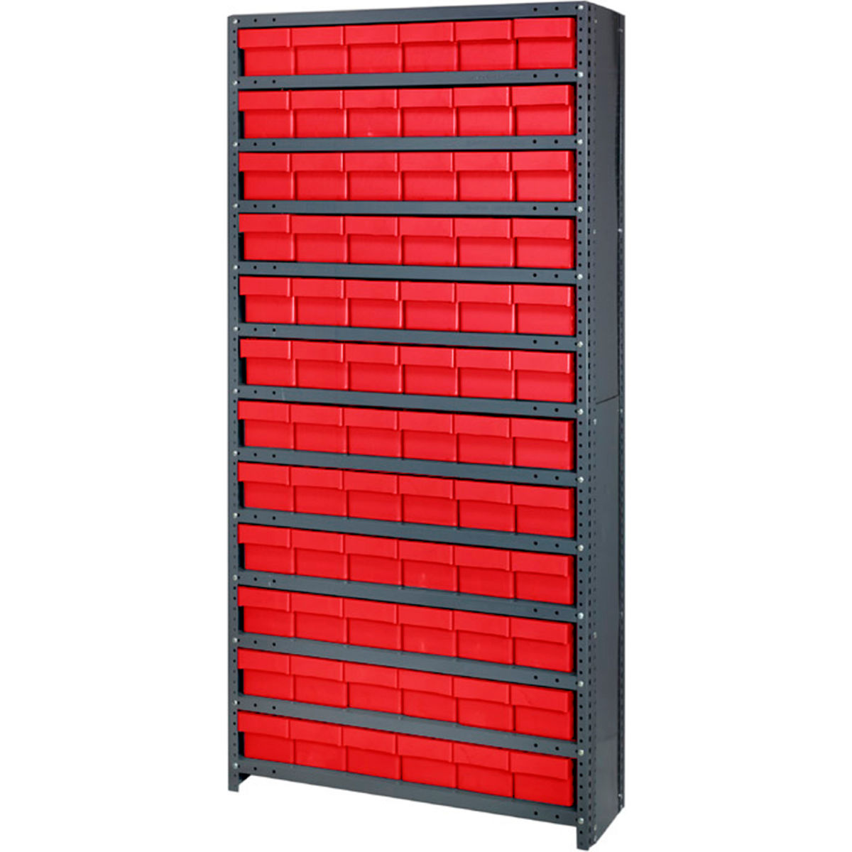 BetterBeds CL1275-601 Closed Shelving Euro Drawer Unit with 72 Euro Drawers&#44; Red - 36 x 12 x 75 in.