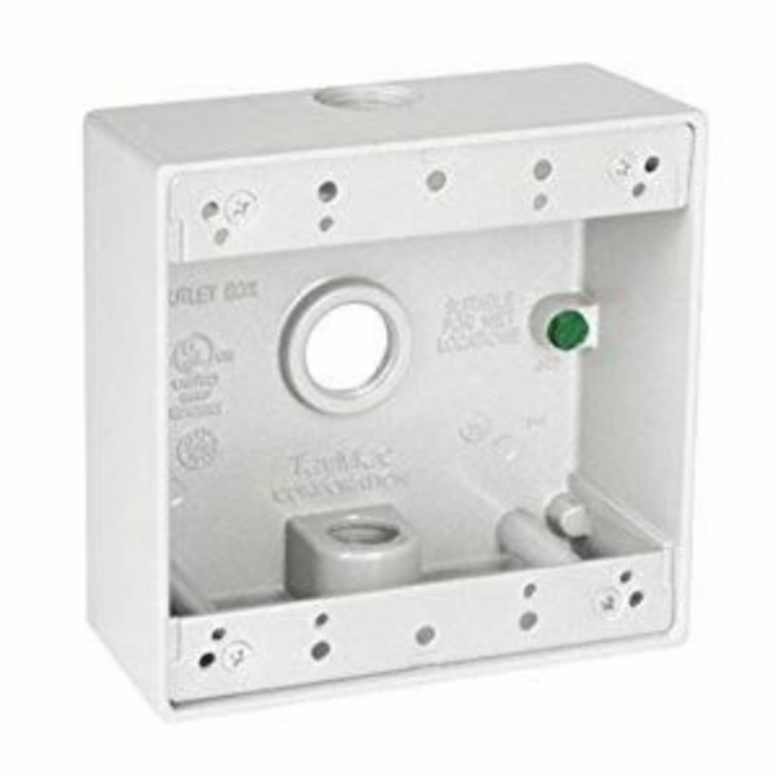 Switch On Two Gang Box 3 0.5 in. Holes - White