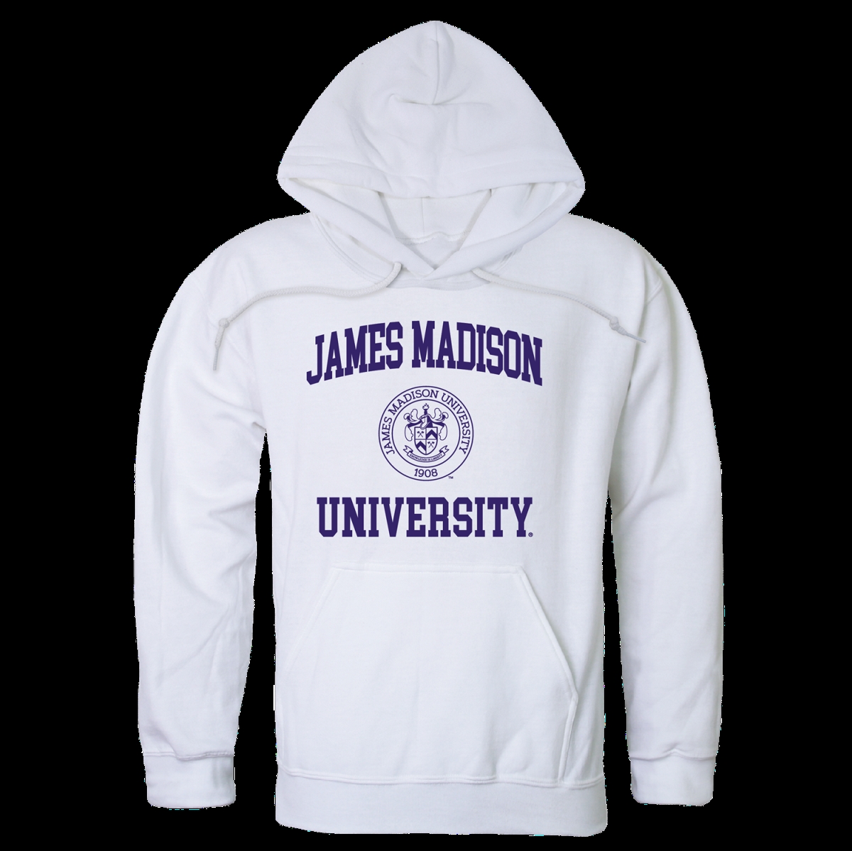 FinalFan James Madison University Dukes Seal Hoodie&#44; White - Medium