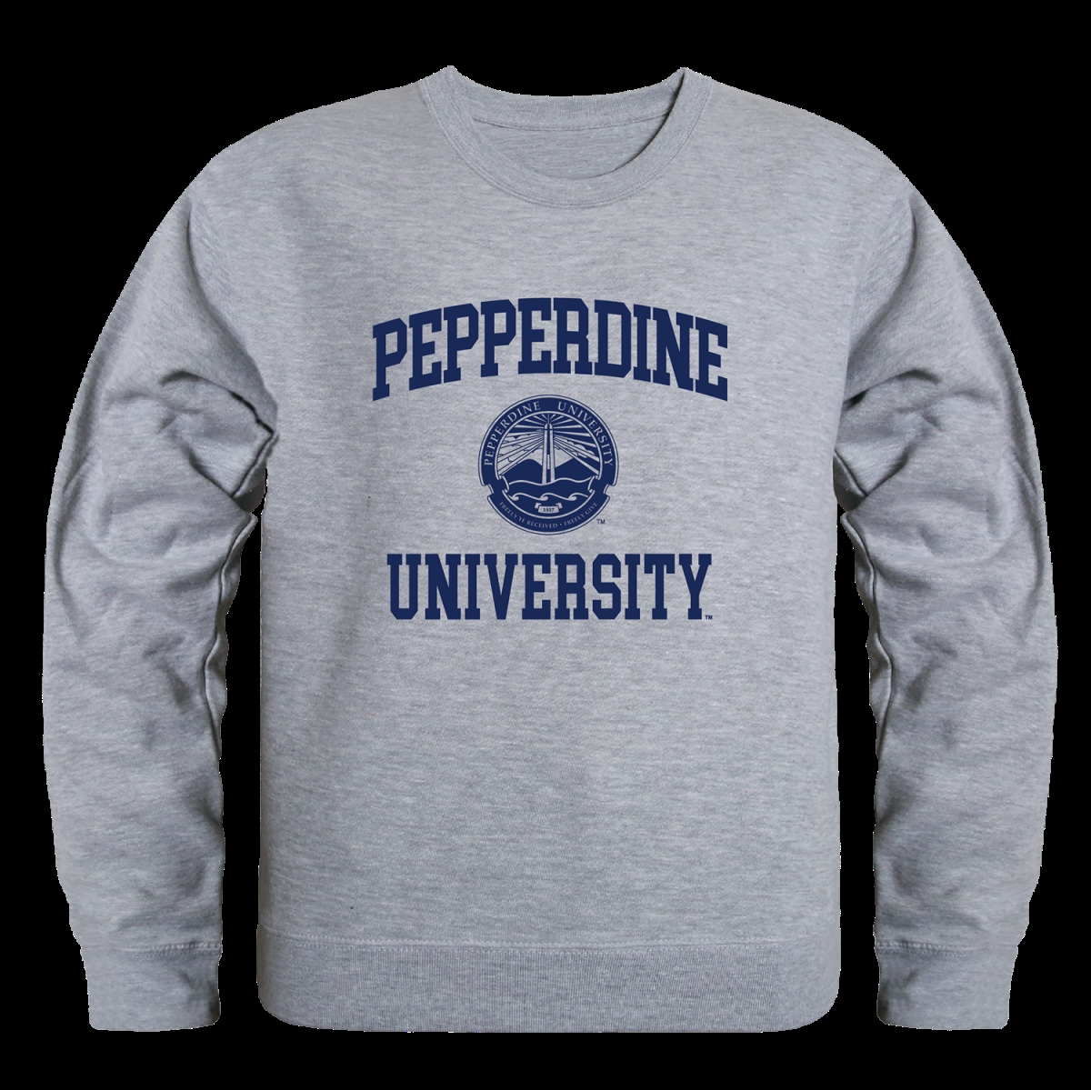 FinalFan Pepperdine University Waves Seal Crewneck Sweatshirt&#44; Heather Grey - Small