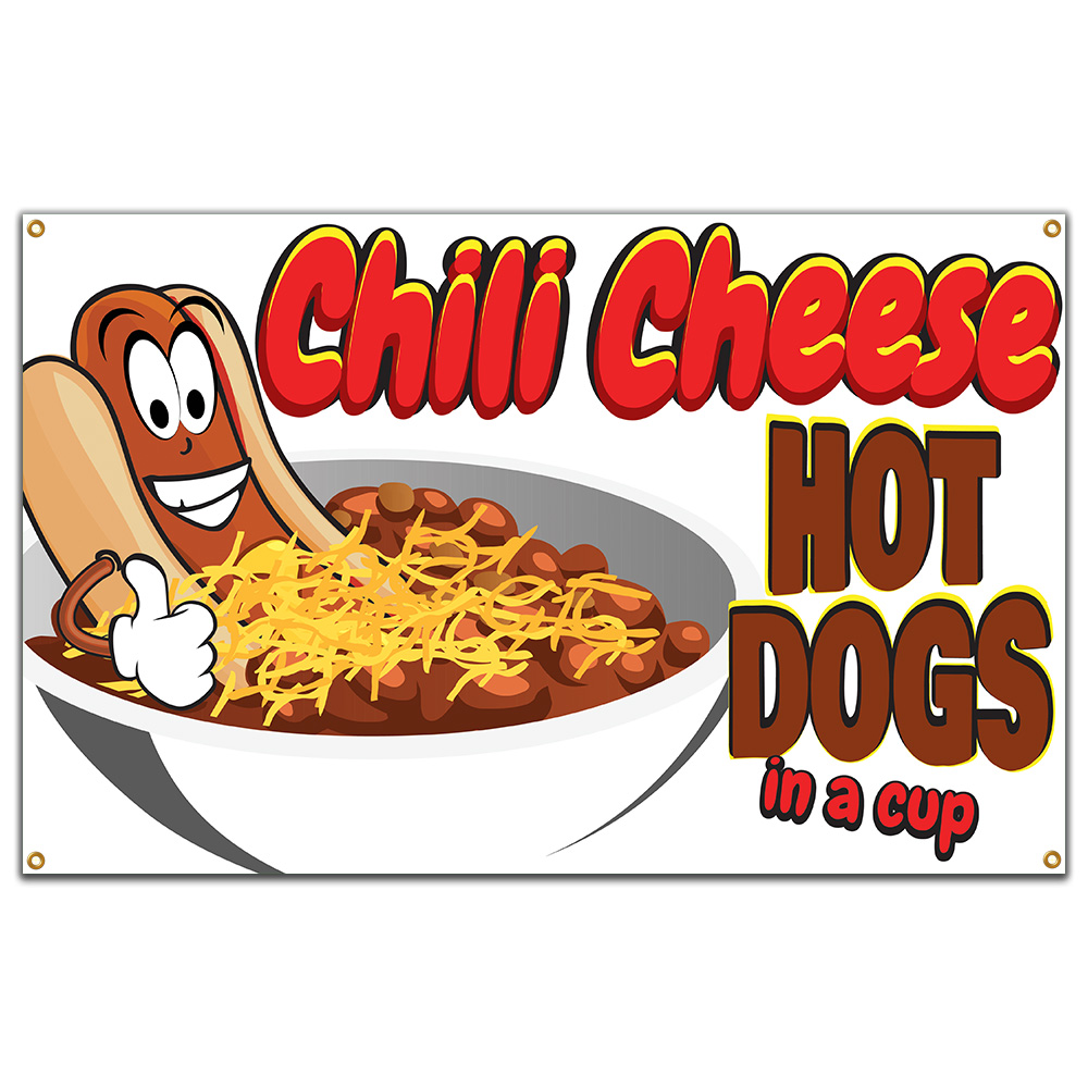 Amistad 60 in. Concession Stand Food Truck Single Sided Banner Chili