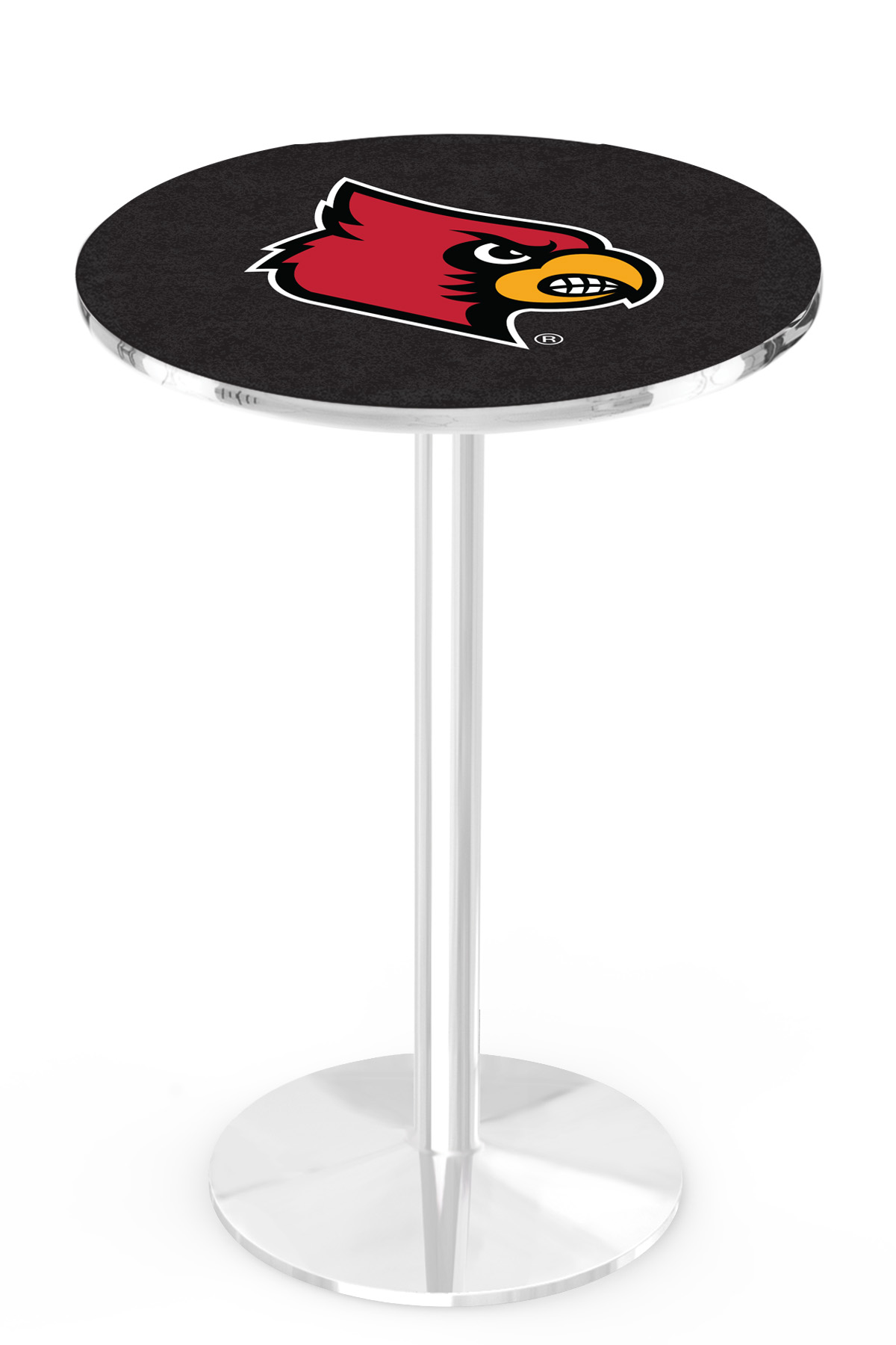 John Hancock L214 University of Louisville 42in. Tall - 36in. Top Pub Table with Chrome Finish