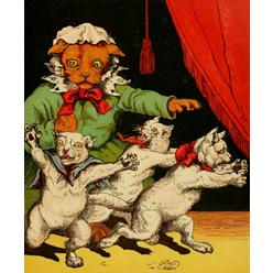 Play4Hours Routledges Picture Gift-Book 1866 Three Little Kittens Poster Print by Harrison Weir - 18 x 24
