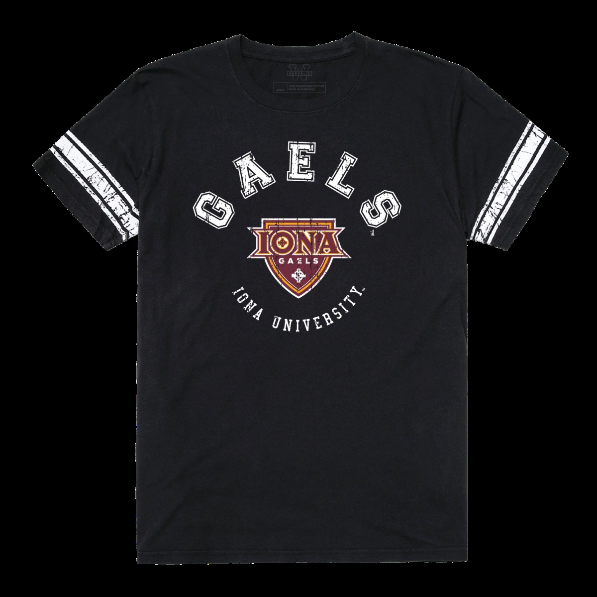 FinalFan Iona University Gaels Mens Football T-Shirt&#44; Black - Extra Large