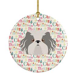 PartyPros 2.8 x 2.8 in. Unisex Odis Dog Merry Christmas Ceramic Ornament&#44; Multi Color