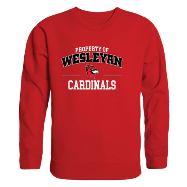 FinalFan Wesleyan University Cardinals Property of Crewneck Sweatshirt&#44; Red - Large