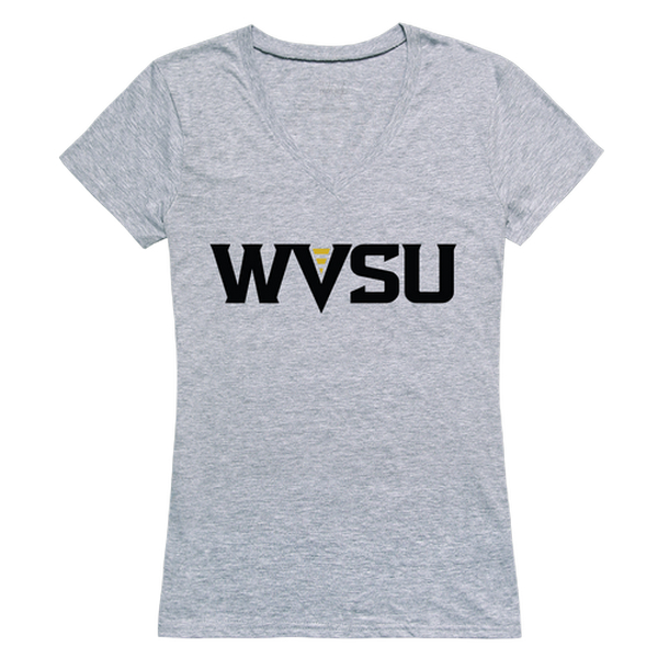 FinalFan West Virginia State University Women Seal Short Sleeve T-Shirt&#44; Heather Grey - Small