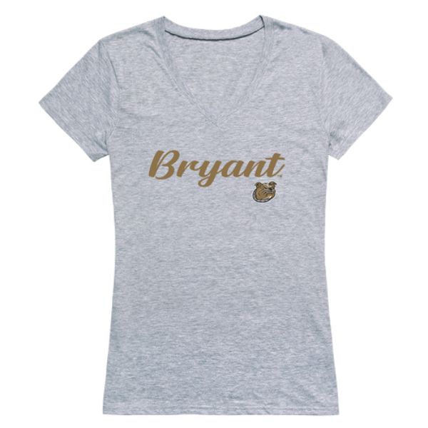 FinalFan Women Bryant University Bulldogs Script T-Shirt&#44; Heather Grey - 2XL